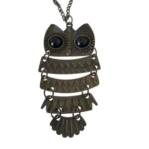Vintage 2000s Articulated Owl Pendant Necklace